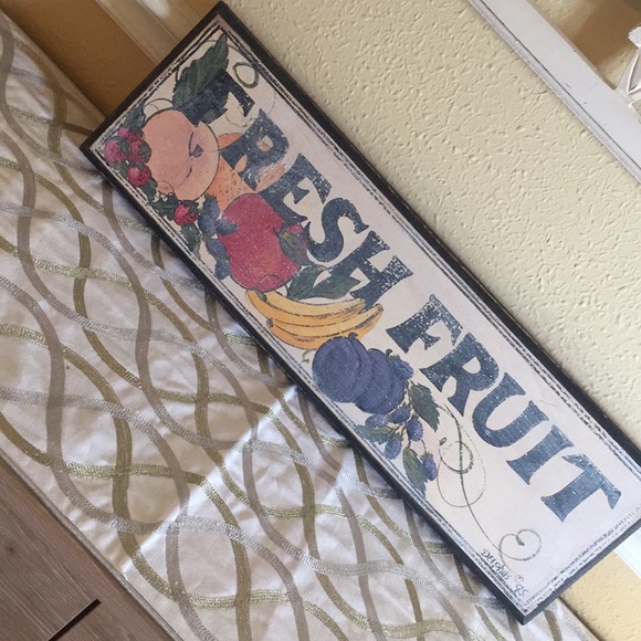 Fresh Fruit Sign, Solid Wood 23” Wide x 7” Tall - Picture 3 of 8